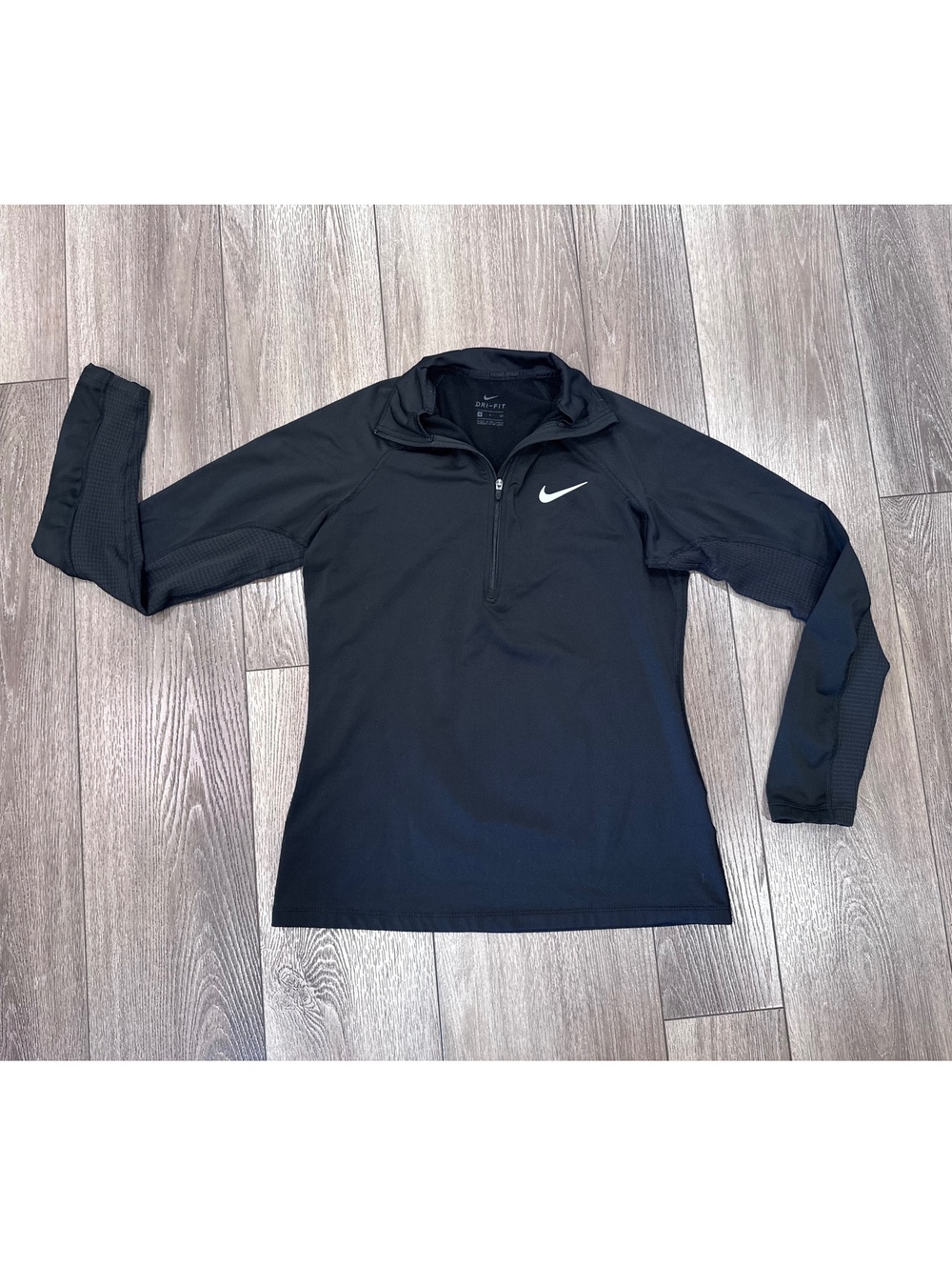 Nike Dri-FIT Black Half-Zip Long Sleeve Pullover Shirt Women's Size S